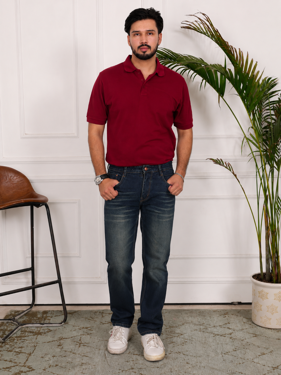 Greenish Blue Straight Fit