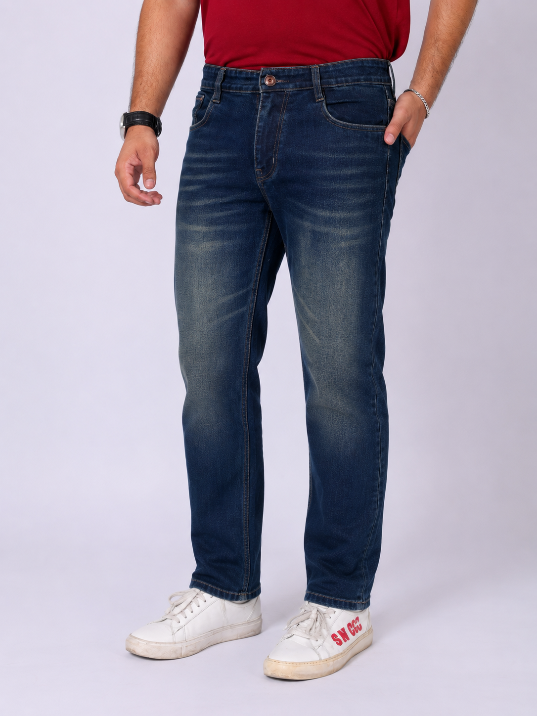 Greenish Blue Straight Fit