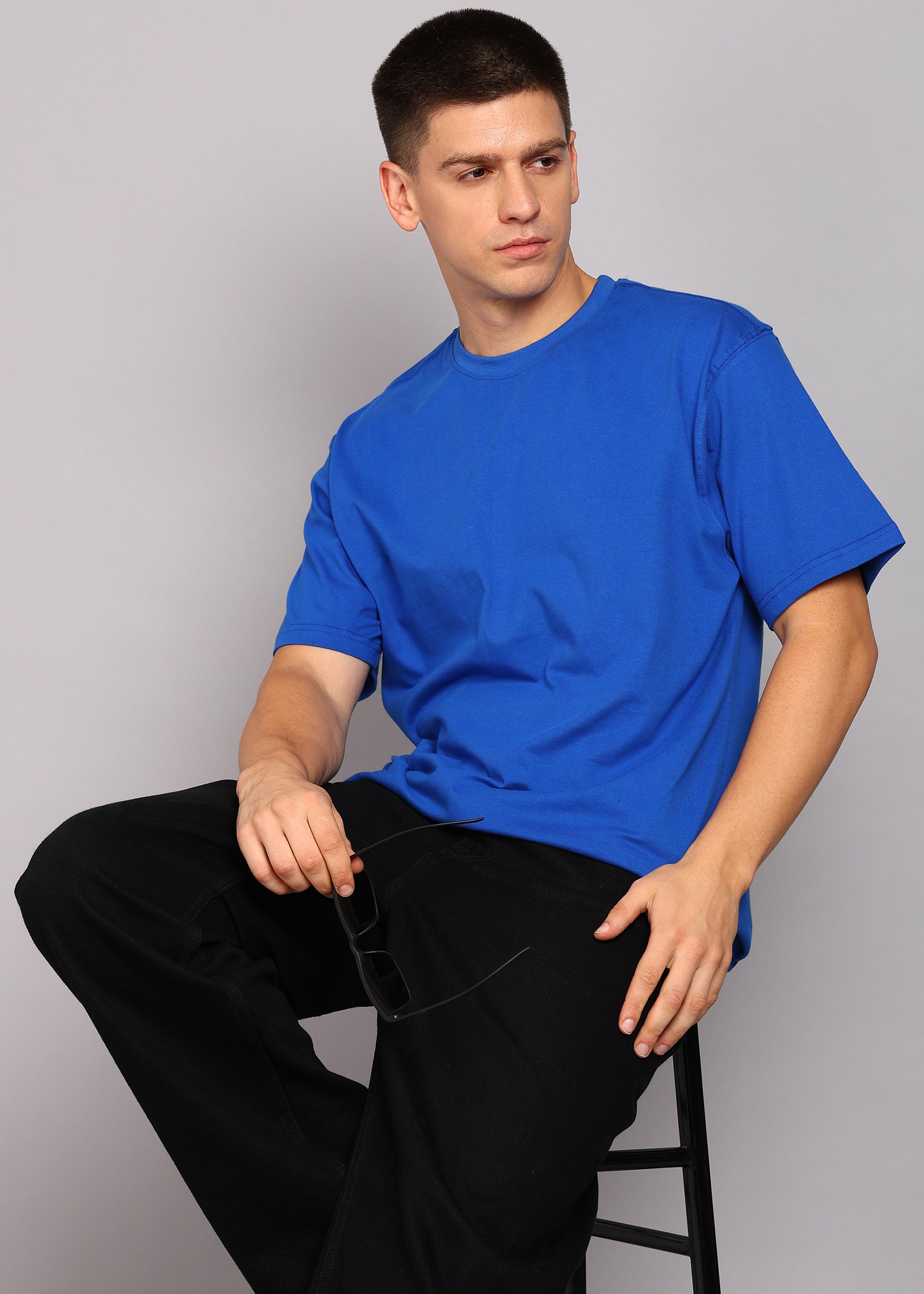 JiSu by2Men Royal Blue Oversize T-Shirt