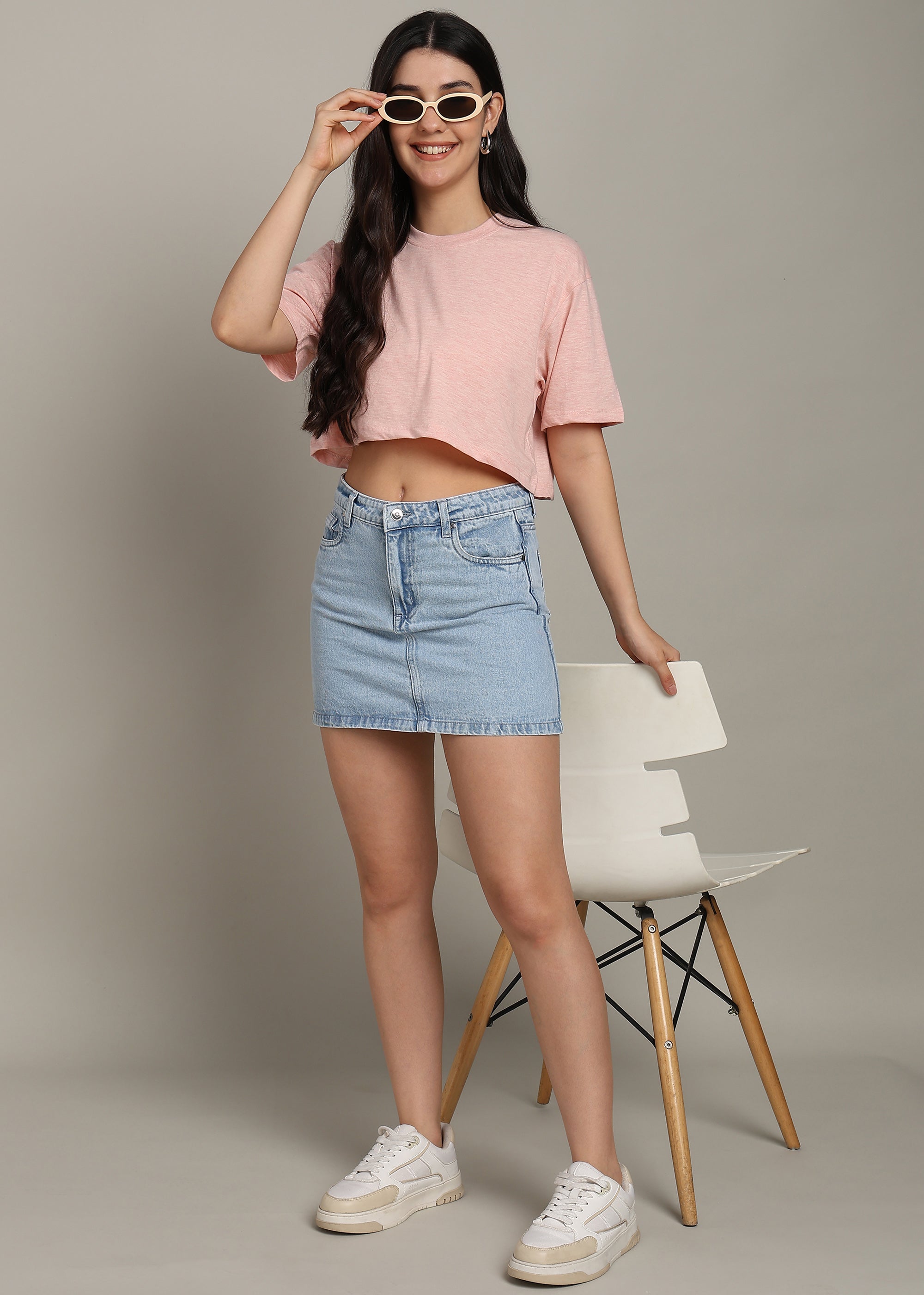 Grace JiSu by2Men Light Pink Grey T-Shirt